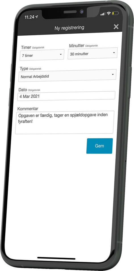 Arbejdstidsregistrering.