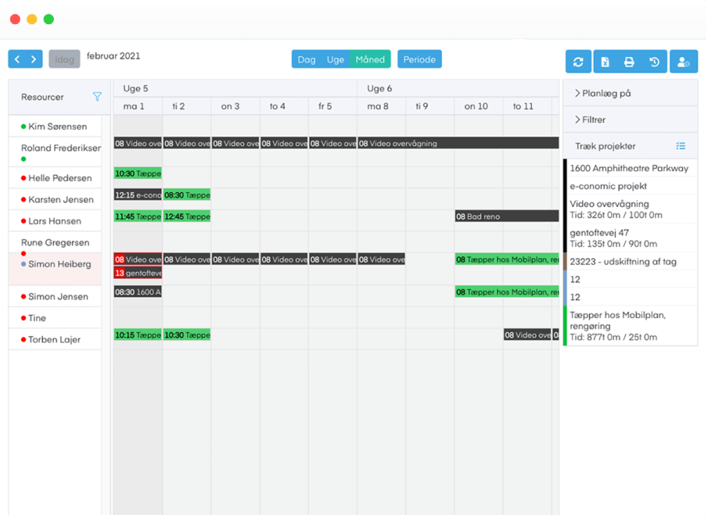 admin schedule dashboard.