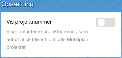 Vis projektnummer