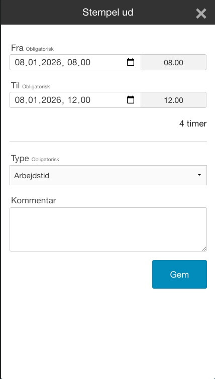 Redigering af stempel tid
