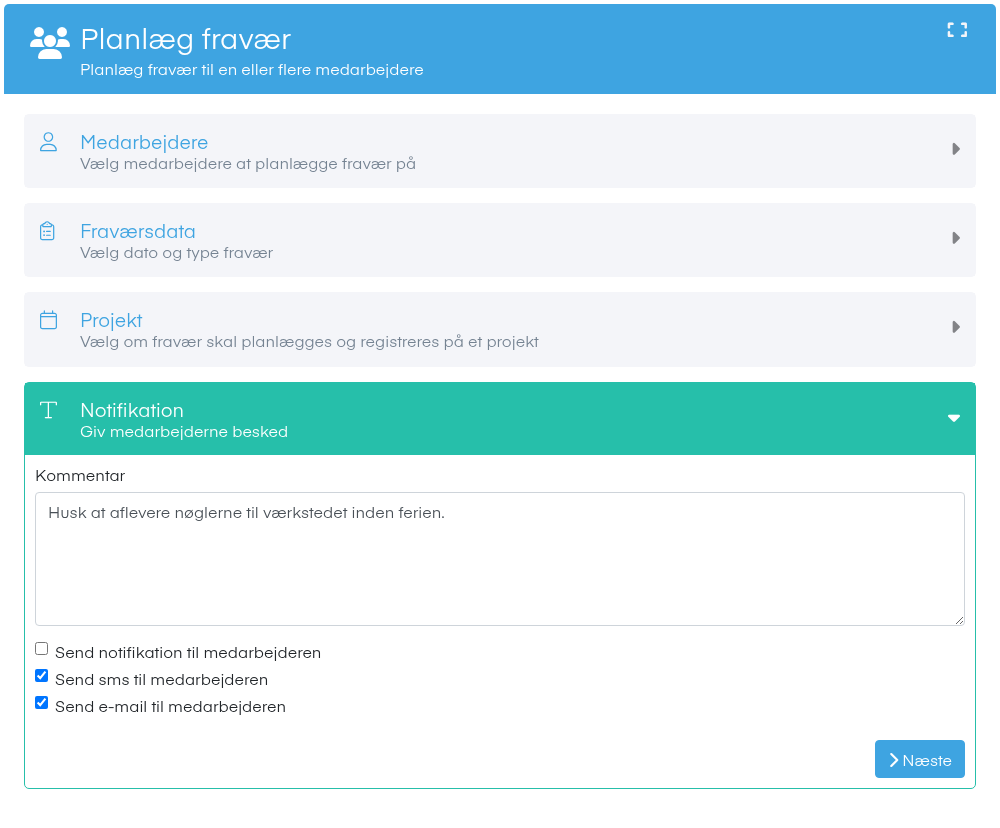 Trinnet Notifikation