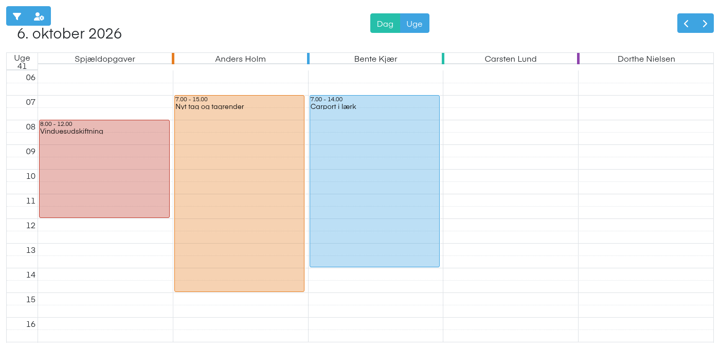Projektkalender i Dagsorden visning