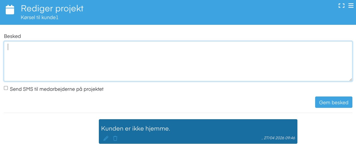 Besked sendt