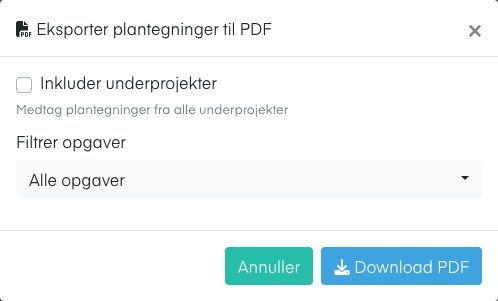 Eksportér plantegninger til PDF