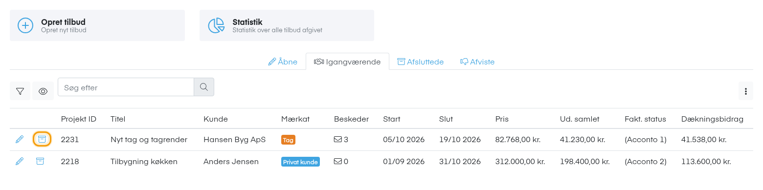Igangværende tilbud