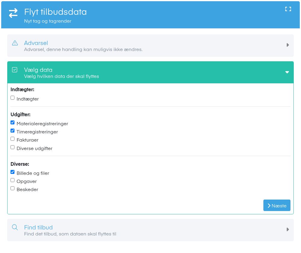 Flyt tilbudsdata