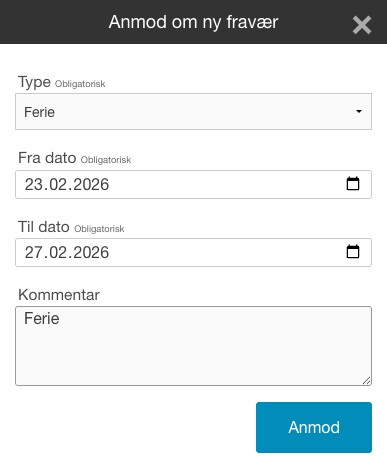 Anmod om fravær
