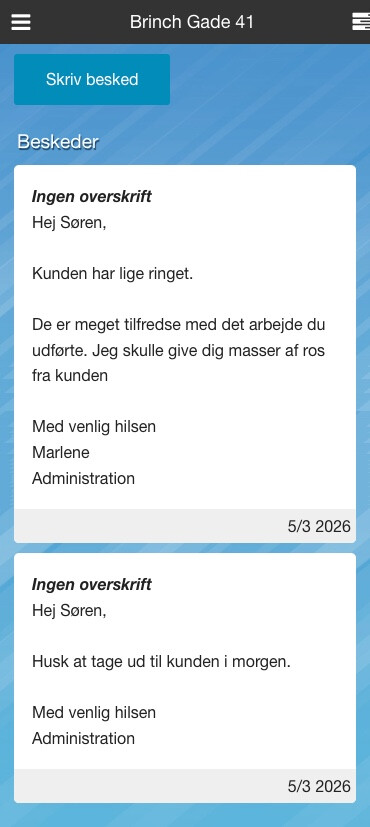 Besked oversigt
