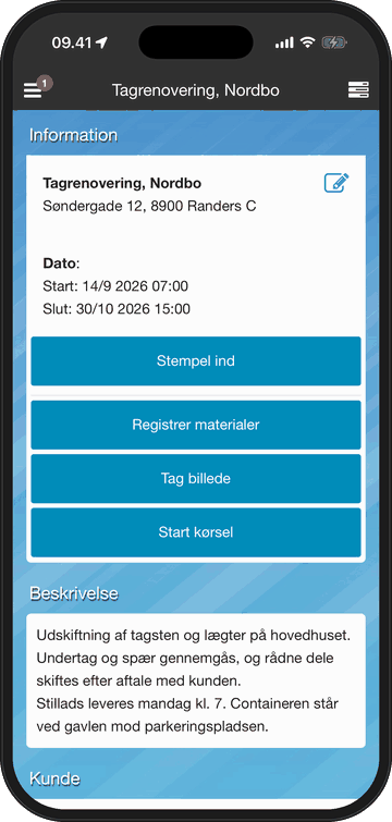 Timer og materialer på sagen
